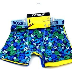 Joe Boxer Briefs Boys Size Large 14/16 4pc Set Smilie Face Solid Underwear